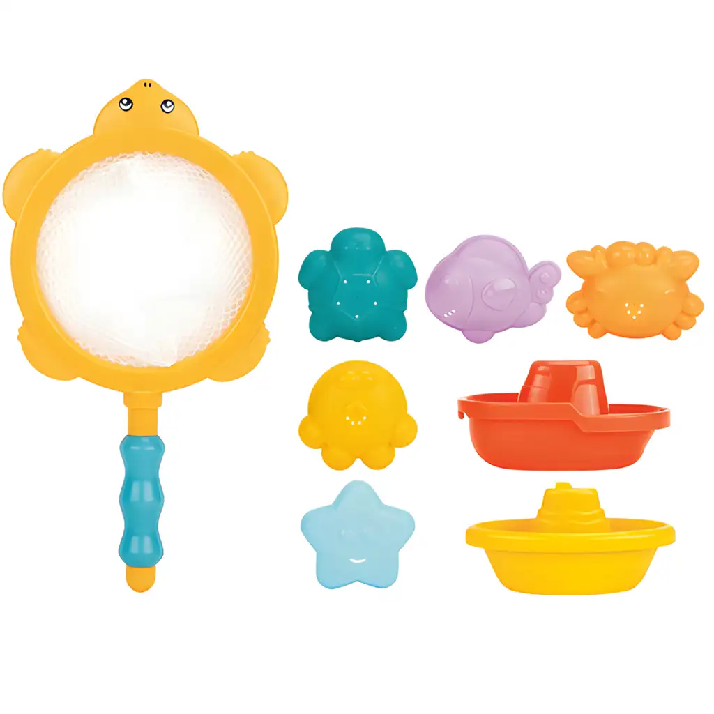 imagen de Happy World: Mundo Acuático juego de baño con red de pesca y animales marinos 2