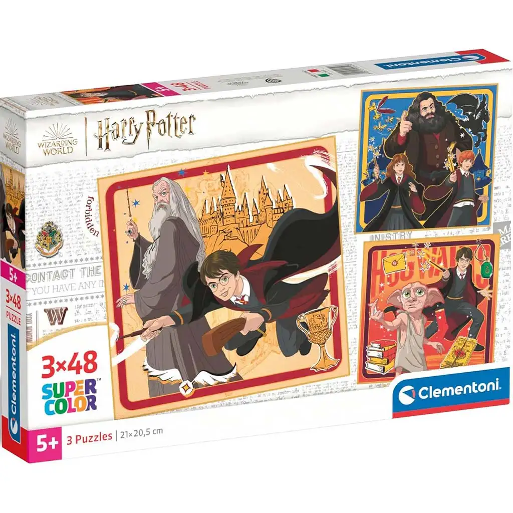 imagen de Harry Potter rompecabezas Supercolor de 3x48 piezas - Clementoni 1