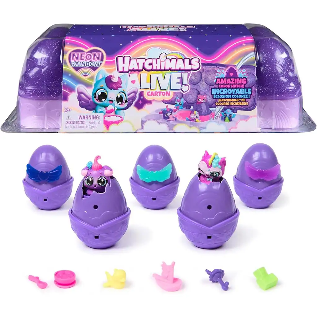 imagen de Hatchimals Alive!: Neon Rainbow Porta Huevos - Spin Master 3