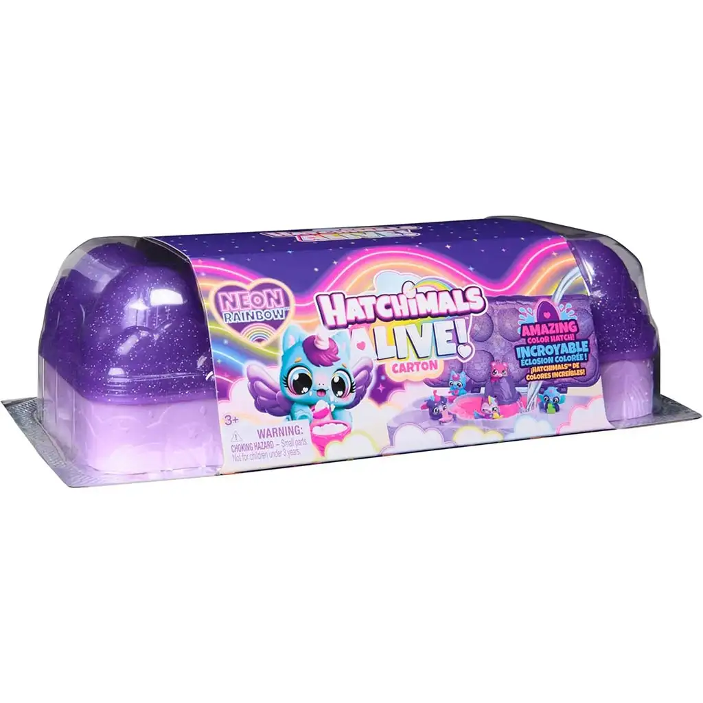 imagen de Hatchimals Alive!: Neon Rainbow Porta Huevos - Spin Master 1