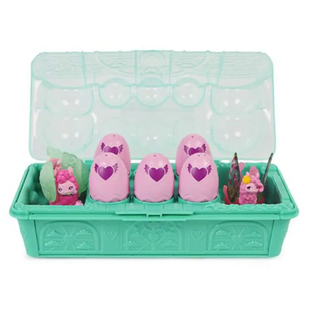 imagen de Hatchimals Rainbow Cation Family Carton Llama familia paquete de 12 piezas - Spin Master 1