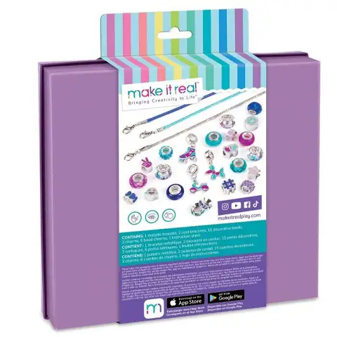 imagen de ¡Hazlo real! Set de creación de pulseras con medallas de cristal en azul claro 2