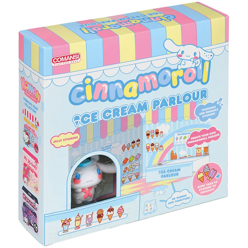 imagen de Hello Kitty: Figura de heladería Cinnamoroll con casa autoadhesiva - Comansi 1