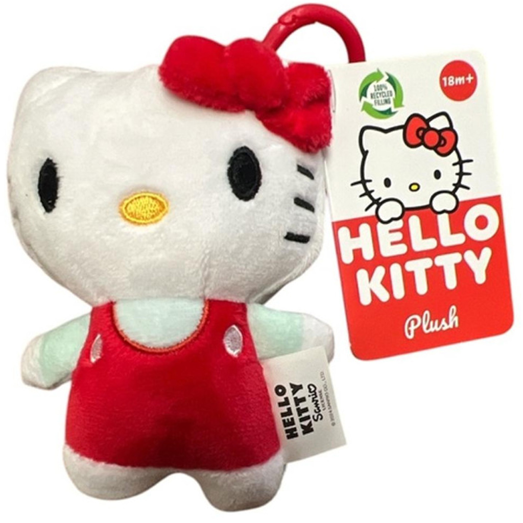 imagen de Hello Kitty peluche clip para mochila, 12 cm - rojo 1