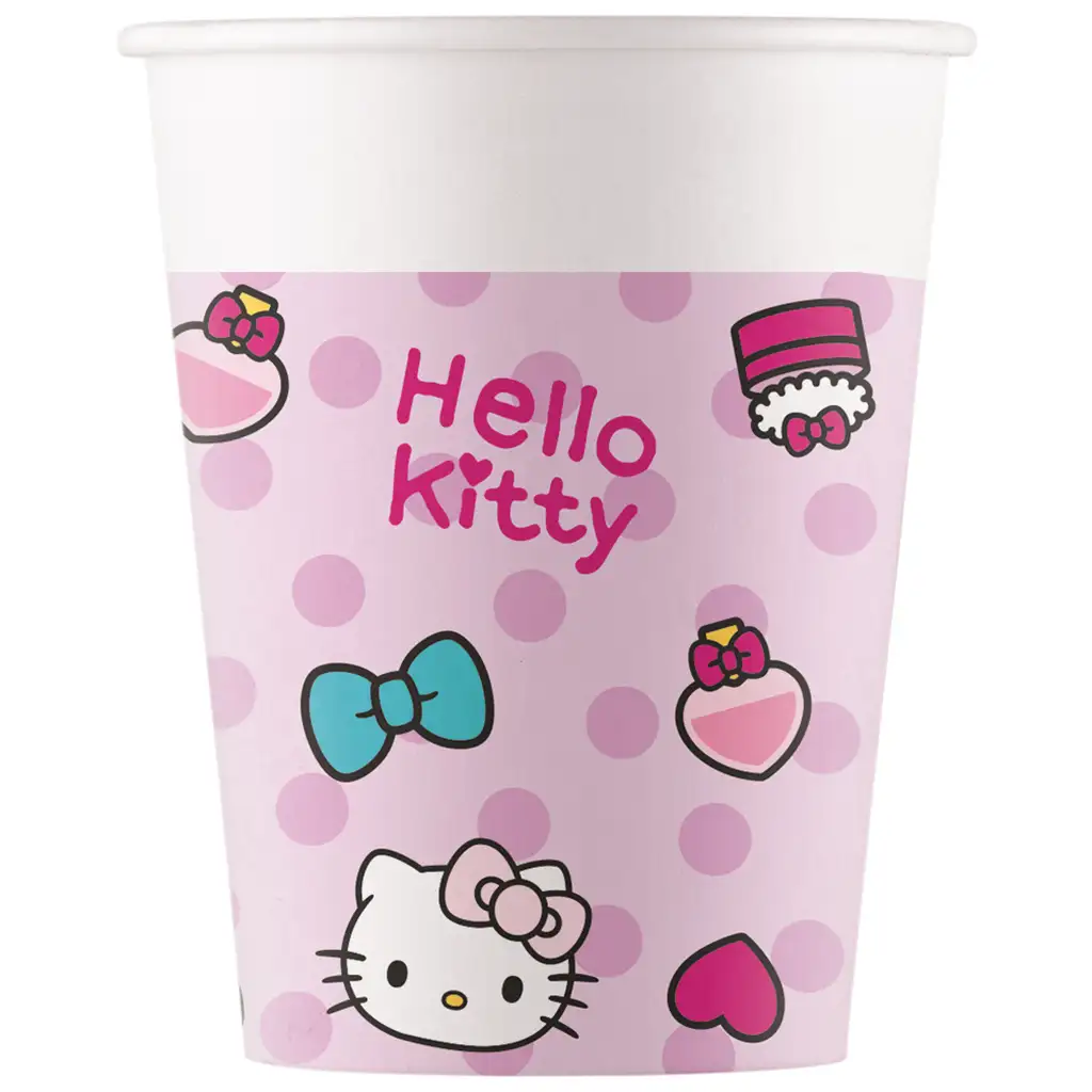 imagen de Hello Kitty set de 8 vasos de papel 200ml 1