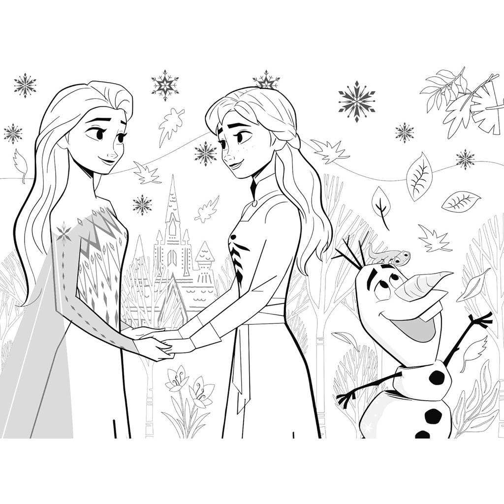 imagen de Hermanos de Frozen 2 en 1 Eco mini puzzle de 48 piezas y colorear 35x25cm - Lisciani 3