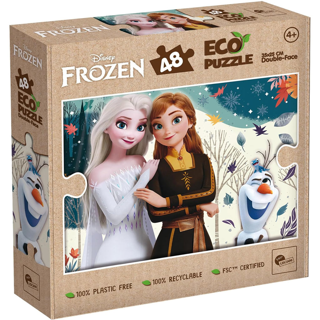 imagen de Hermanos de Frozen 2 en 1 Eco mini puzzle de 48 piezas y colorear 35x25cm - Lisciani 1