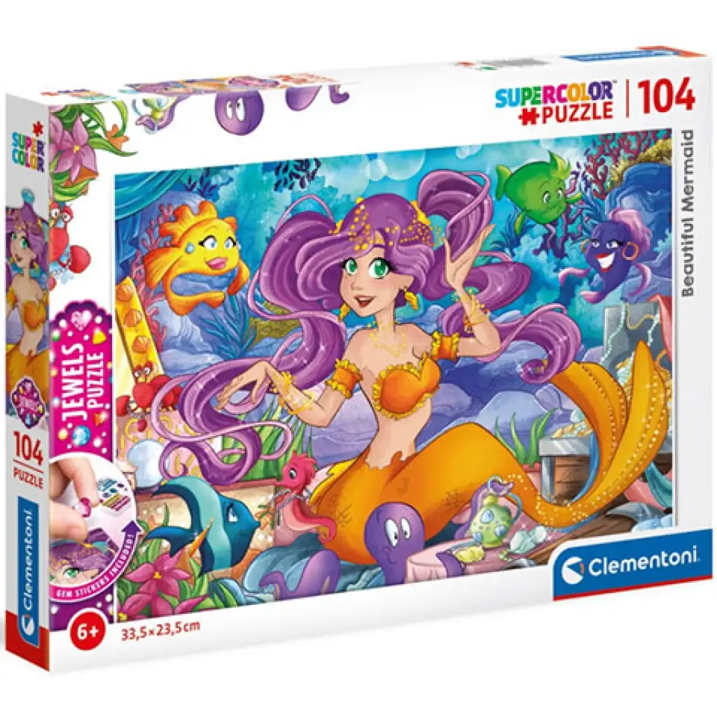 imagen de Hermosa Sirena Supercolor rompecabezas de 104 piezas - Clementoni 1
