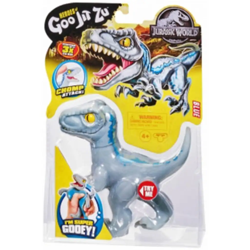imagen de Heroes of Goo Jit Zu Jurassic World Velociraptor Azul figura de juguete 1