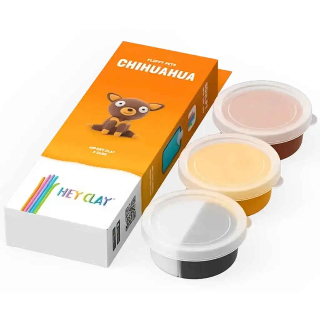 imagen de Hey Clay: Figura de perrito chihuahua suave y peludo con set de plastilina 2