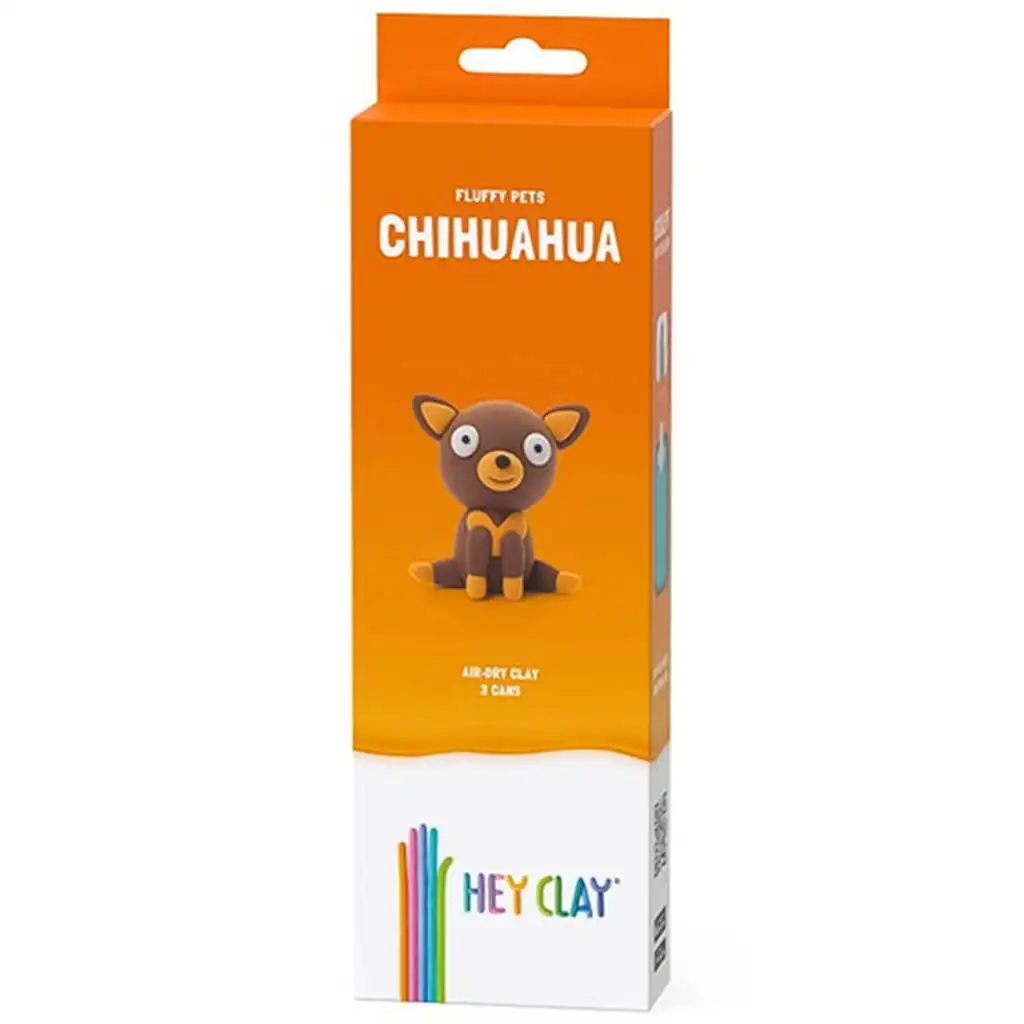 imagen de Hey Clay: Figura de perrito chihuahua suave y peludo con set de plastilina 1