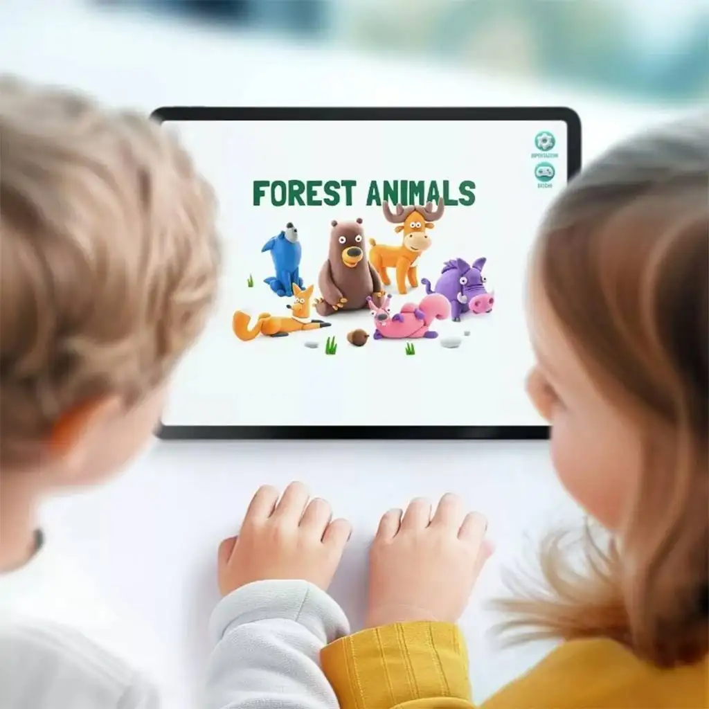 imagen de Hey Clay: Gran set de plastilina con aplicación para teléfono - Animales del bosque 3
