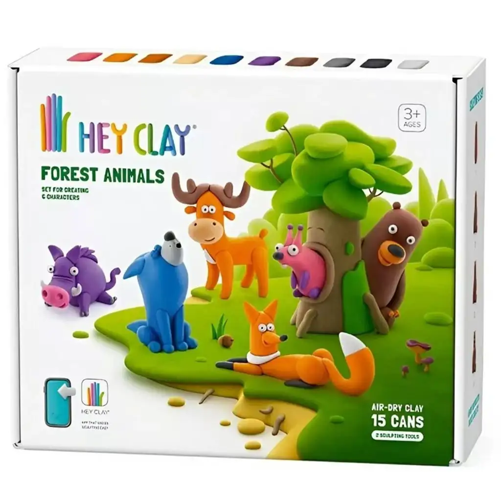 imagen de Hey Clay: Gran set de plastilina con aplicación para teléfono - Animales del bosque 1