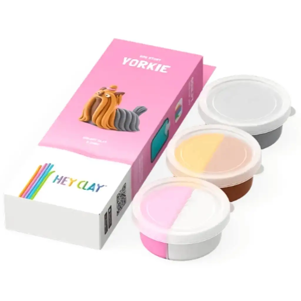 imagen de Hey Clay: Suave y esponjoso set de arcilla de perrito Yorkie 2