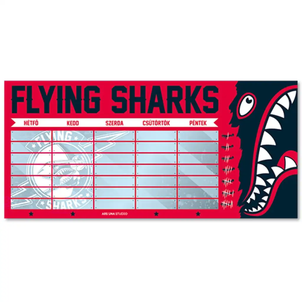 imagen de Horario de clases de Flying Sharks de doble cara 1
