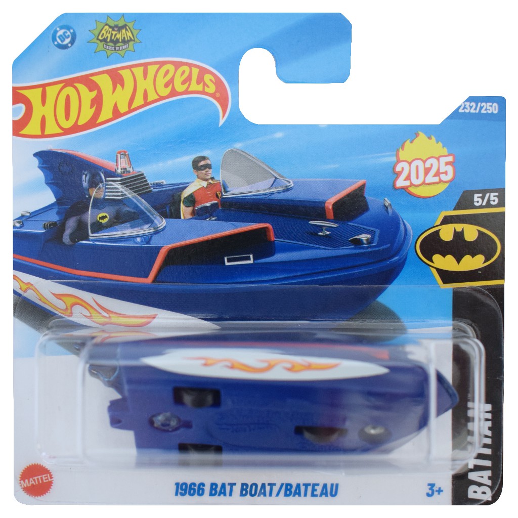 imagen de Hot Wheels: 1966 Bat Boat cochecito azul 1/64 - Mattel 1