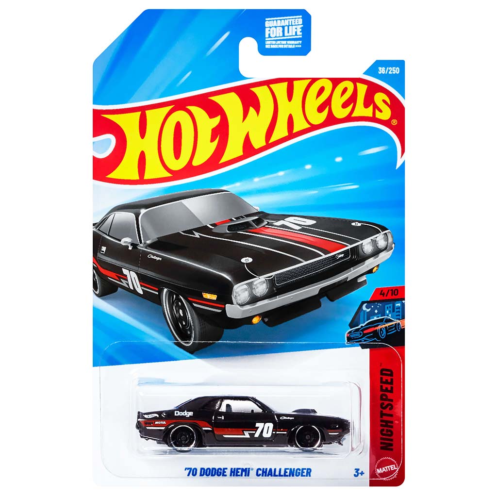 imagen de Hot Wheels: 70 Dodge Hemi Challenger coche en miniatura 1/64 - Mattel 1