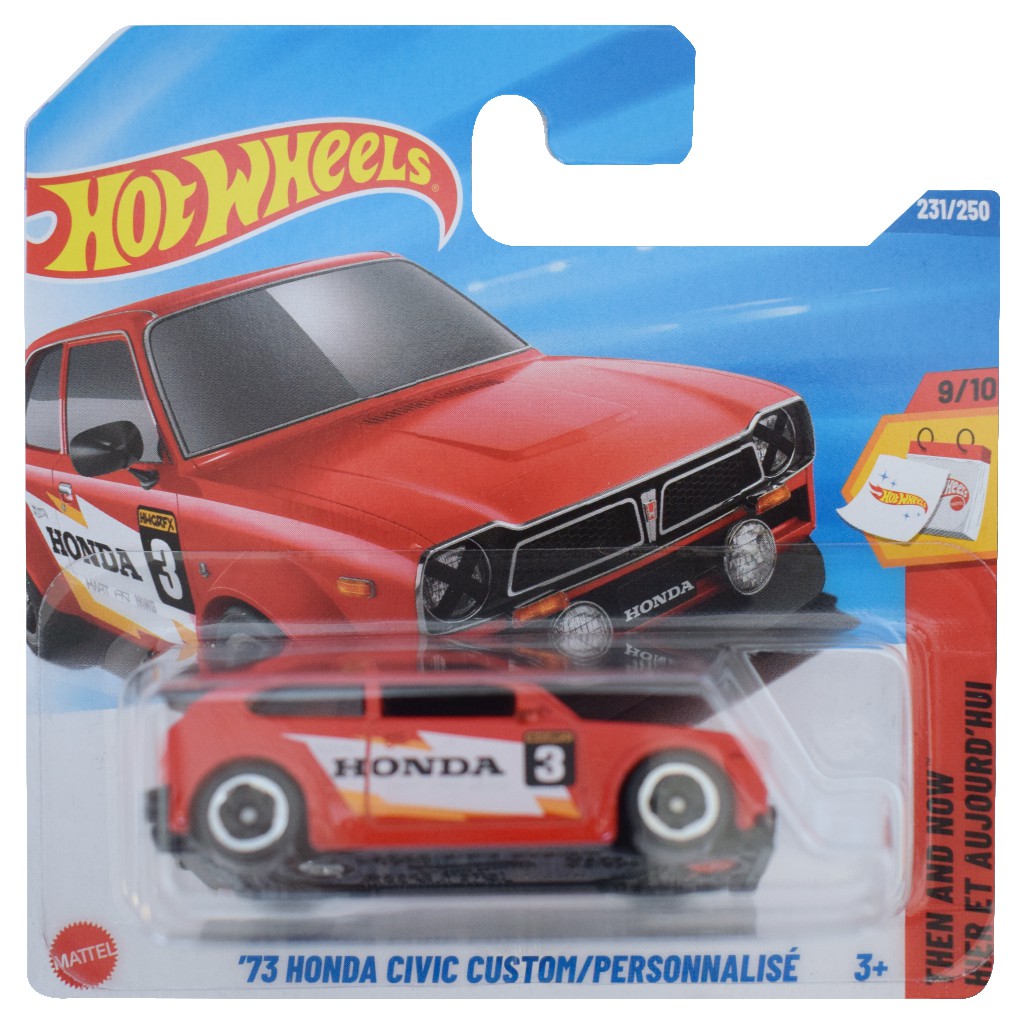 imagen de Hot Wheels: '73 Honda Civic Custom cochecito rojo 1/64 - Mattel 1