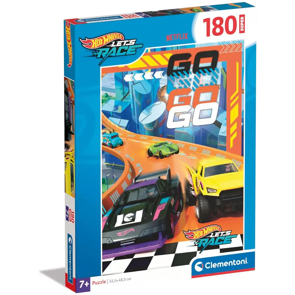 imagen de Hot Wheels ¡A la carrera! rompecabezas de 180 piezas - Clementoni 1