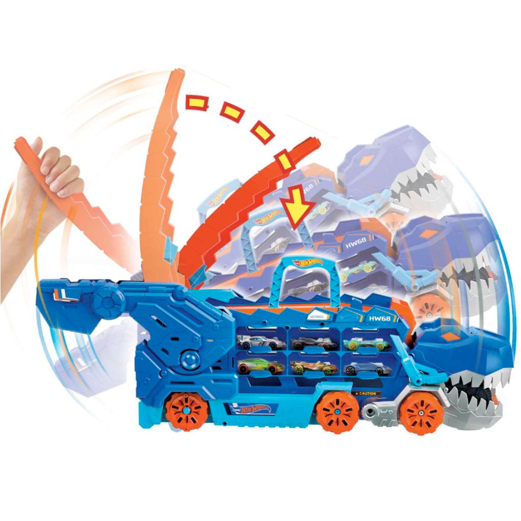 imagen de Hot Wheels City: Transportador Ultimate T-Rex Transformable - Mattel 2
