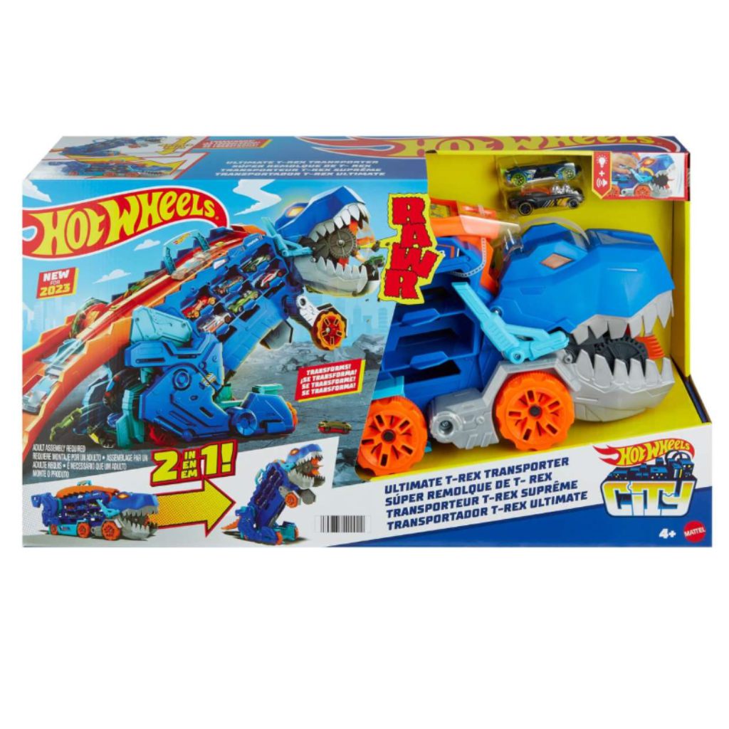 imagen de Hot Wheels City: Transportador Ultimate T-Rex Transformable - Mattel 1