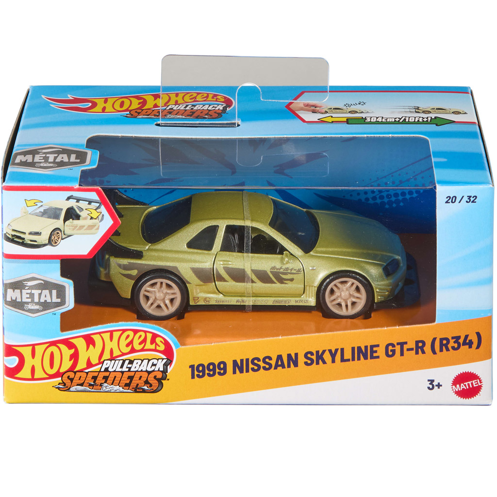 imagen de Hot Wheels: Coche pequeño de fricción Nissan Skyline GT-R (R34) 1/43 - Mattel 1