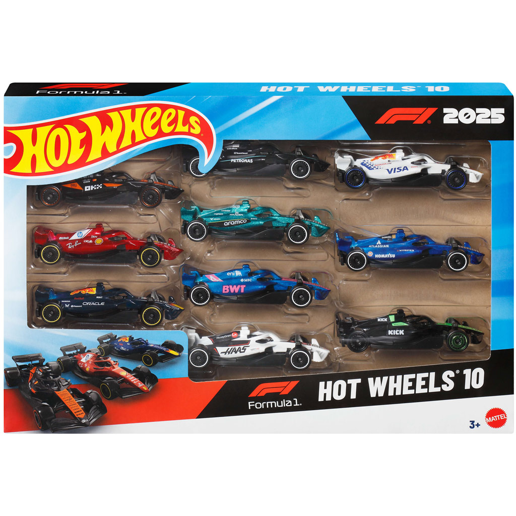 imagen de Hot Wheels Coches Pequeños: Set de 10 Piezas F1 - Mattel 1