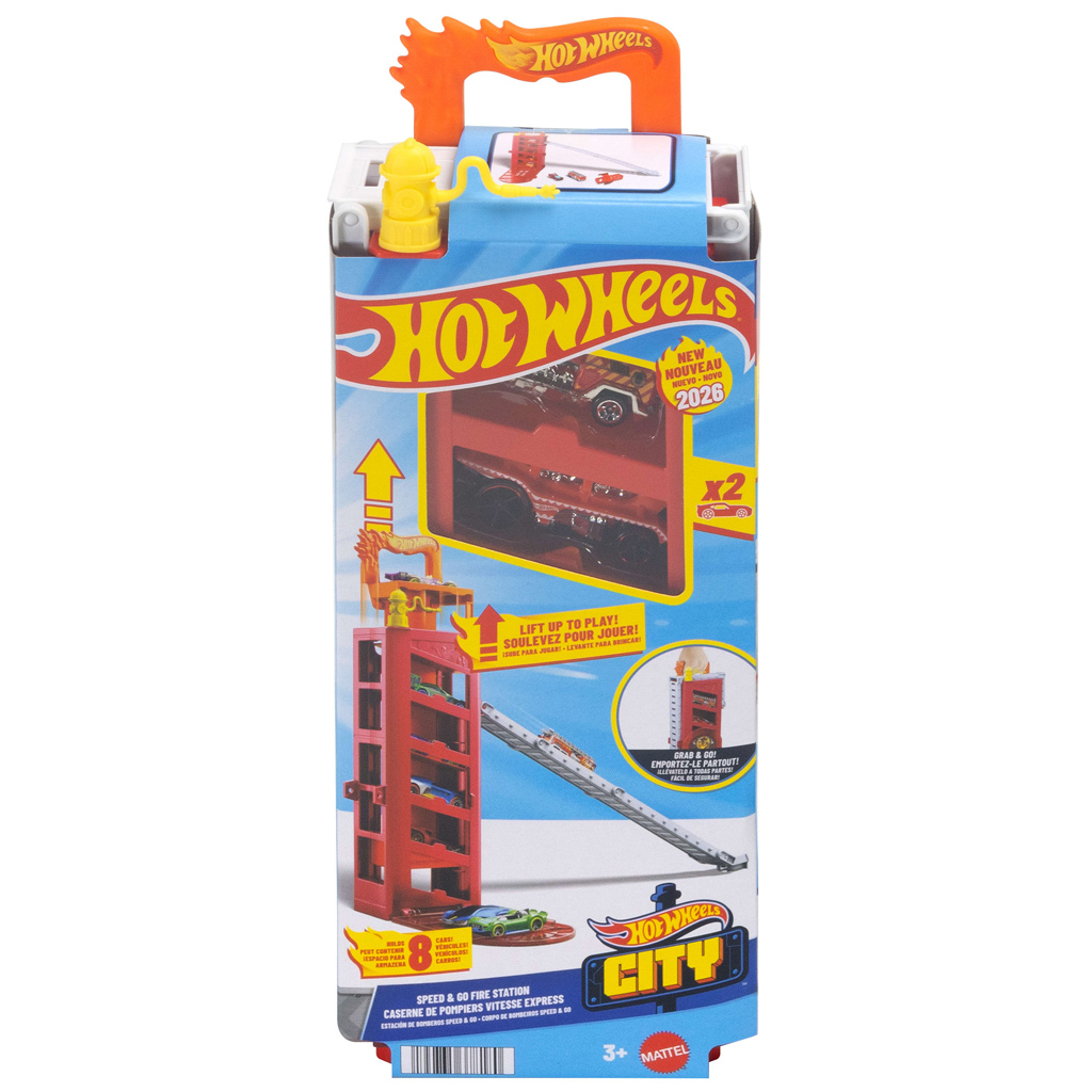 imagen de Hot Wheels: Estación de bomberos Turbo Start con 2 coches pequeños - Mattel 1