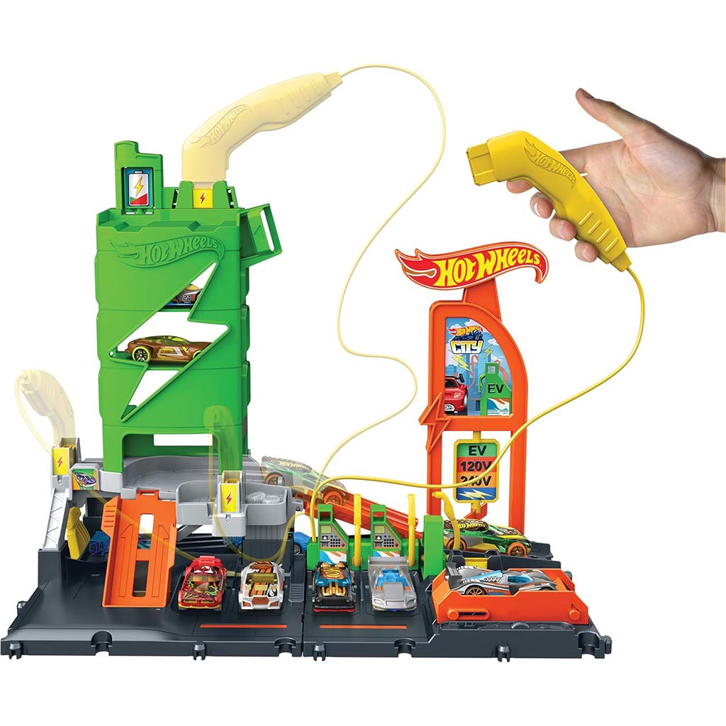 imagen de Hot Wheels: Estación de servicio de la ciudad set de pista con 1 cochecito - Mattel 2