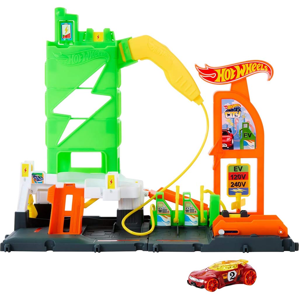 imagen de Hot Wheels: Estación de servicio de la ciudad set de pista con 1 cochecito - Mattel 6