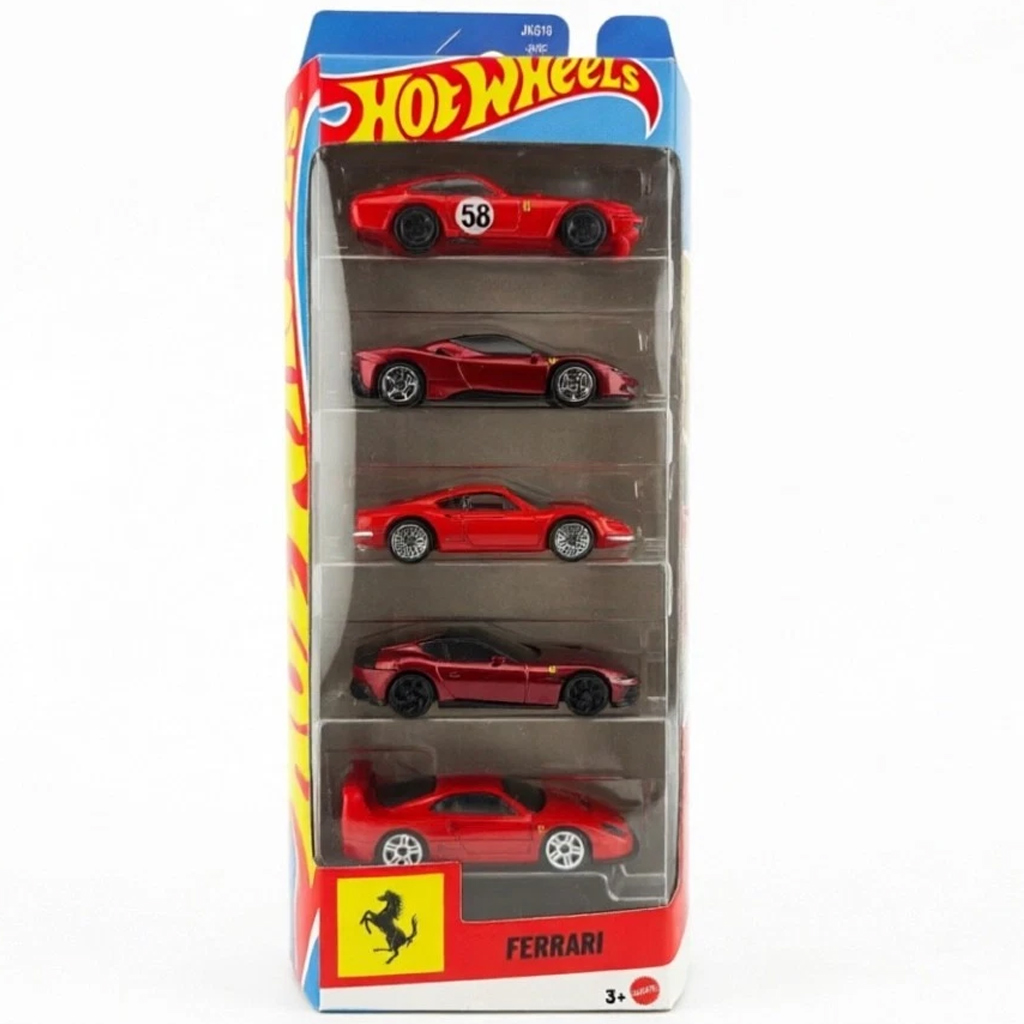 imagen de Hot Wheels Ferrari set de 5 coches en miniatura 1/64 – Mattel 1