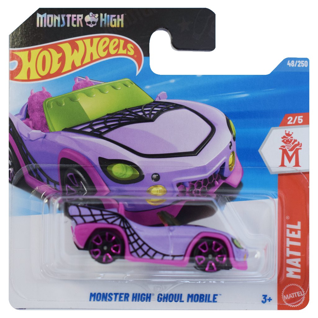 imagen de Hot Wheels: Monster High Ghoul Mobile coche pequeño lila 1/64 - Mattel 1