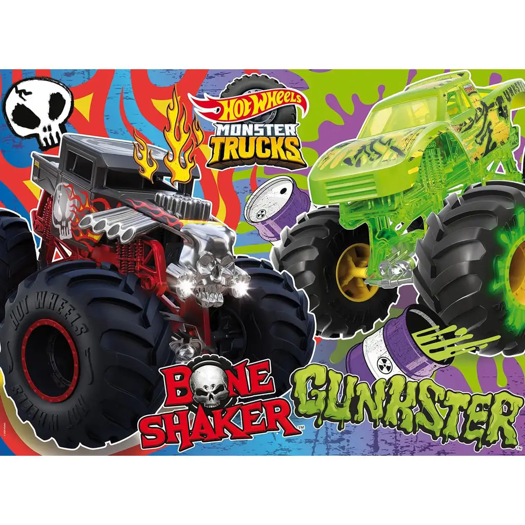 imagen de Hot Wheels Monster trucks 24 piezas maxi puzzle de suelo 70x50cm - Lisciani 2