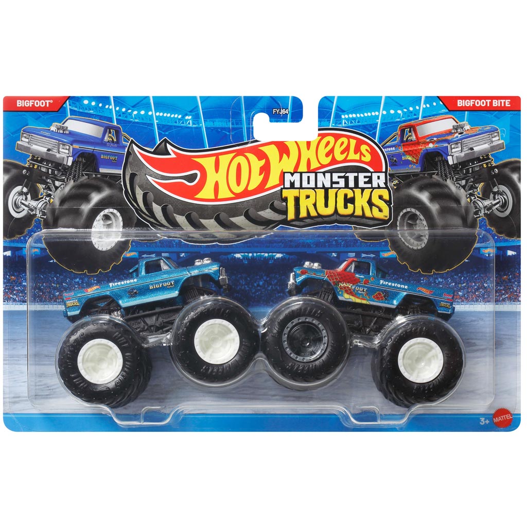 imagen de Hot Wheels Monster Trucks: Bigfoot vs Bigfoot Bite cochecito 2 piezas paquete 1/64 - Mattel 1