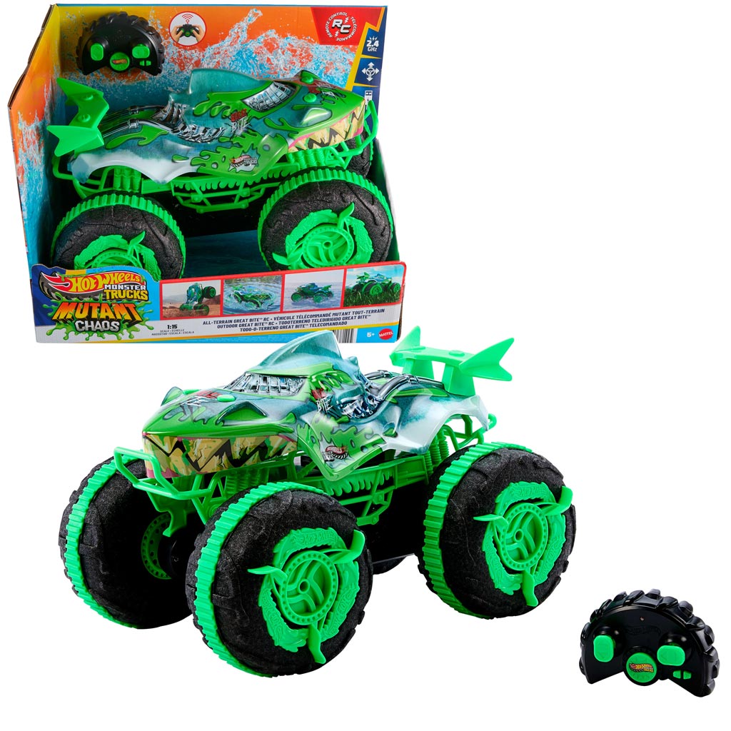 imagen de Hot Wheels Monster Trucks Control Remoto Anfibio Great Bite 1/15 - Mattel 2