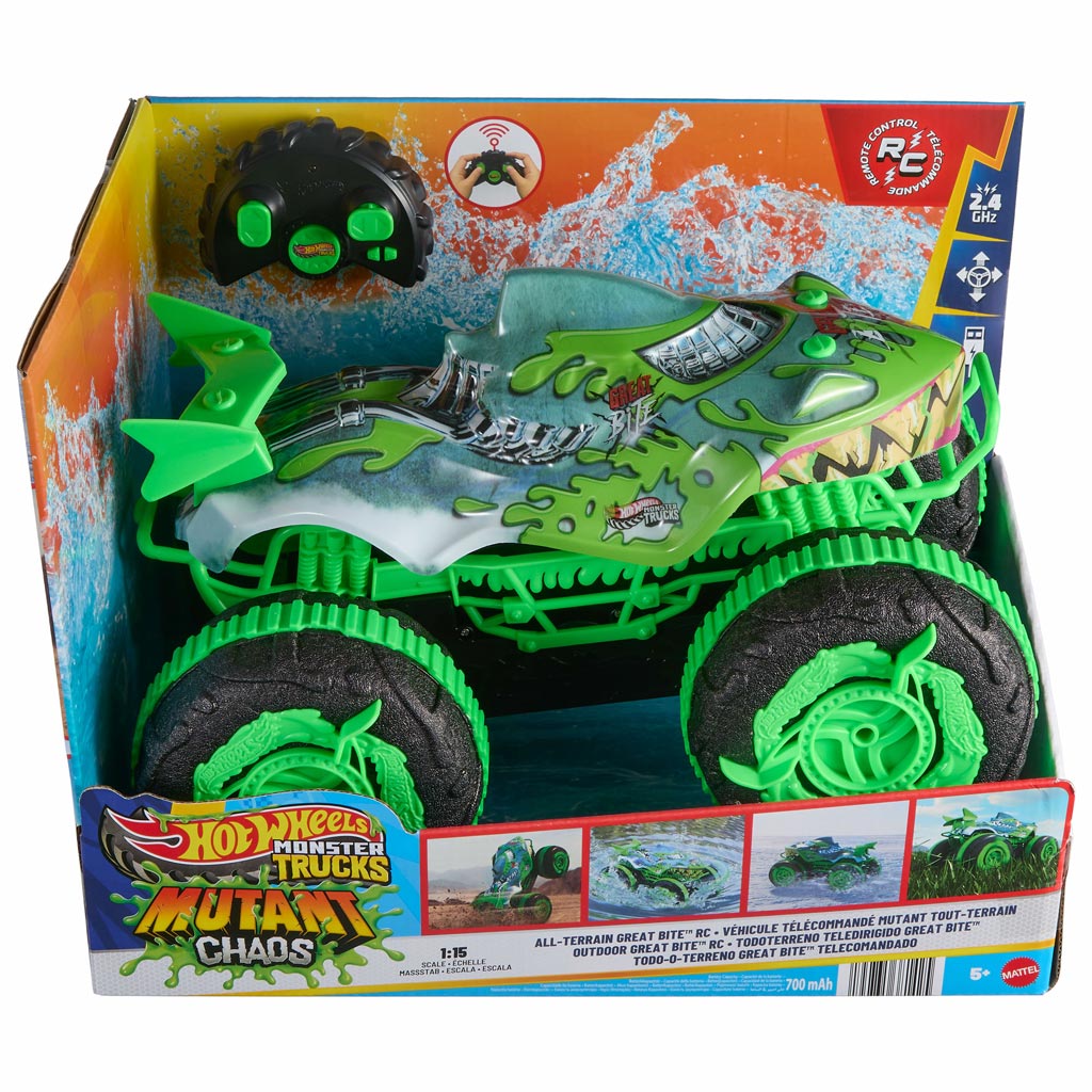 imagen de Hot Wheels Monster Trucks Control Remoto Anfibio Great Bite 1/15 - Mattel 1