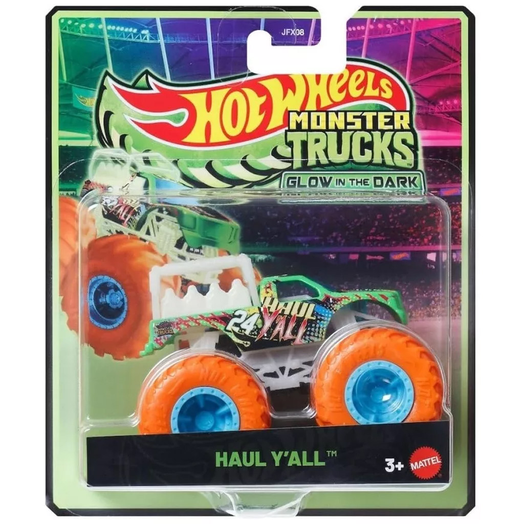 imagen de Hot Wheels Monster Trucks: Haul Y’all cochecito que brilla en la oscuridad 1/64 – Mattel 1