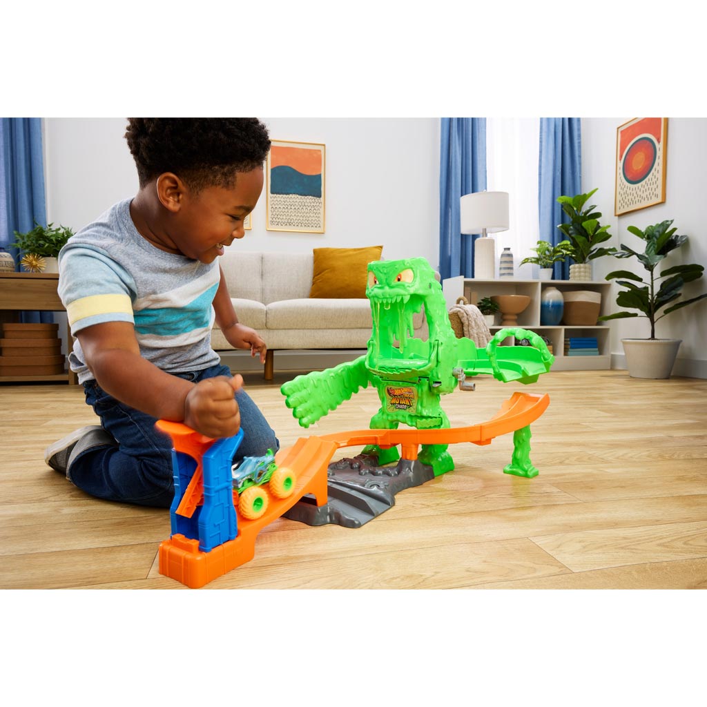 imagen de Hot Wheels Monster Trucks Monstruo de Slime Caos Pista - Mattel 2