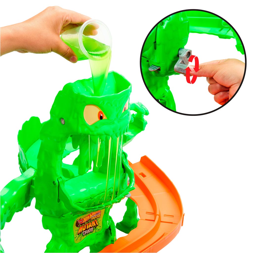 imagen de Hot Wheels Monster Trucks Monstruo de Slime Caos Pista - Mattel 3