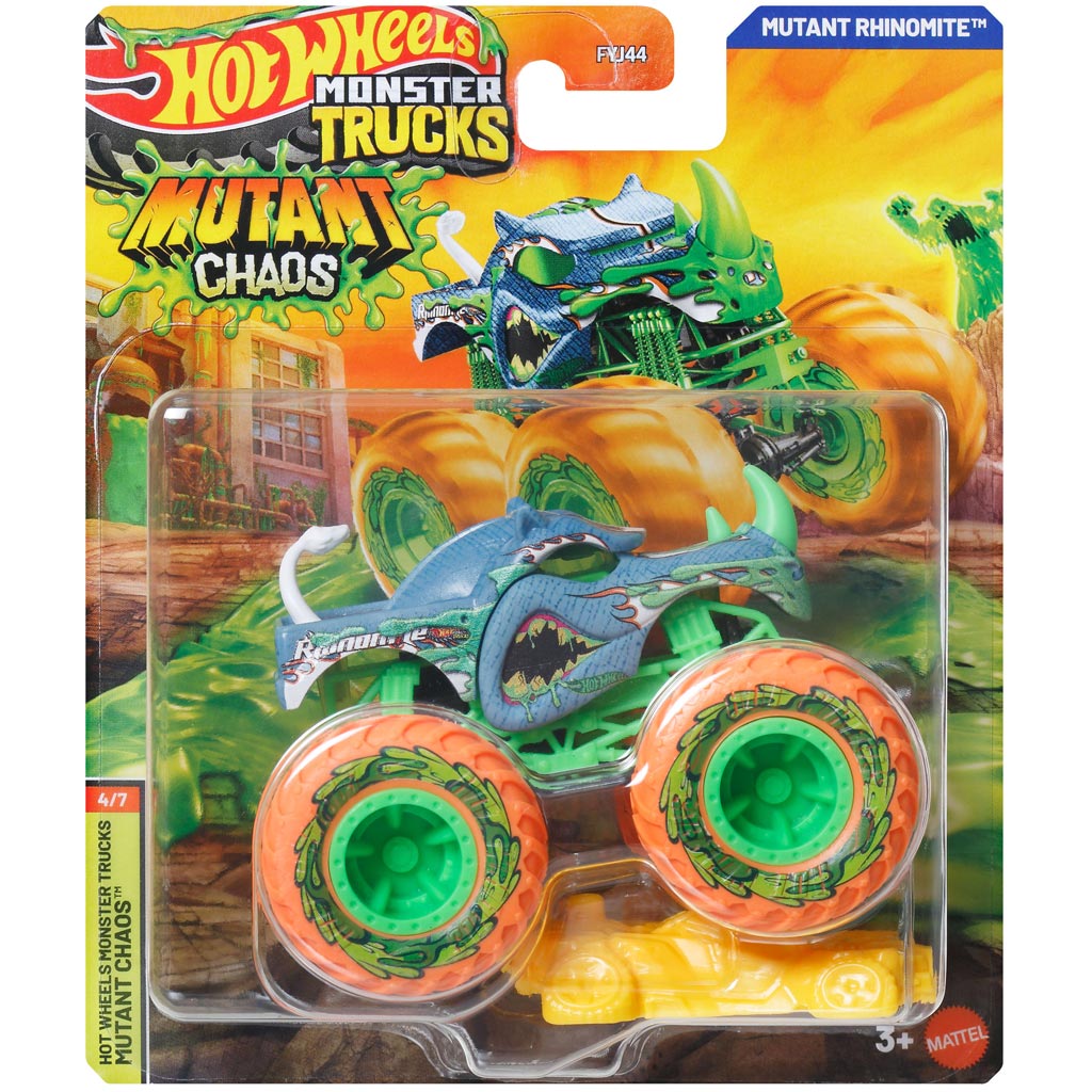 imagen de Hot Wheels Monster Trucks: Mutant Chaos Rhinomite coche de monstruo 1/64 - Mattel 1