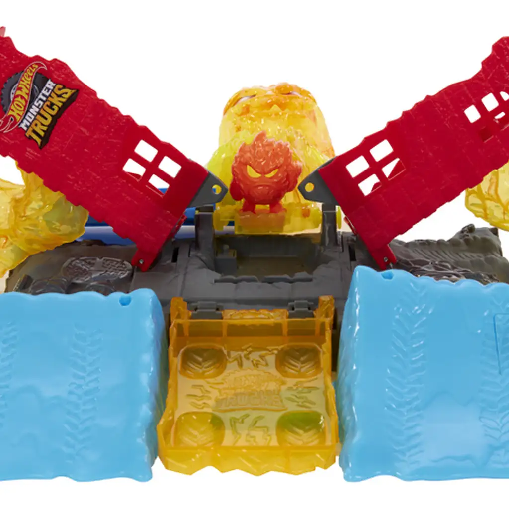 imagen de Hot Wheels: Monster Trucks Power Smashers set de pista de monstruos de fuego - Mattel 3