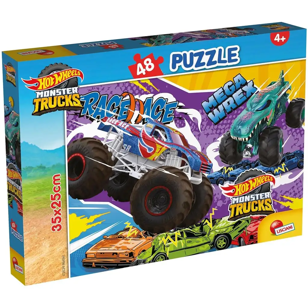 imagen de Hot Wheels Monster trucks puzzle de 48 piezas 35x25cm - Lisciani 1