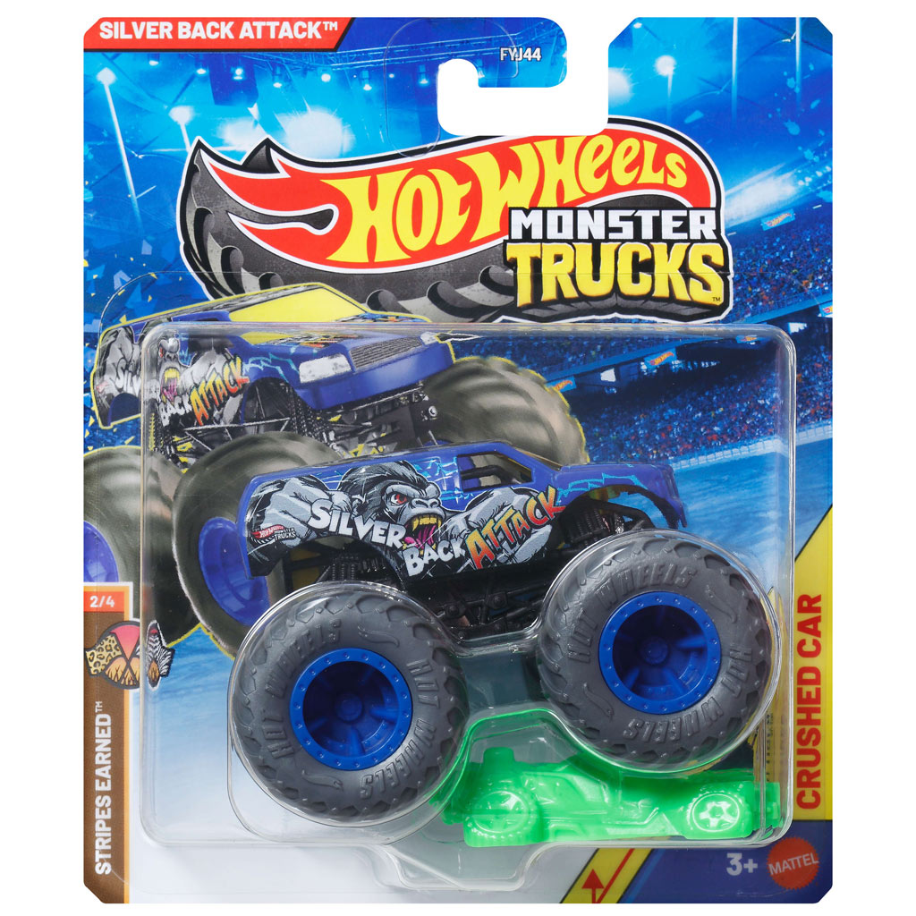 imagen de Hot Wheels Monster Trucks: Silver Back Attack coche monstruo 1/64 - Mattel 1