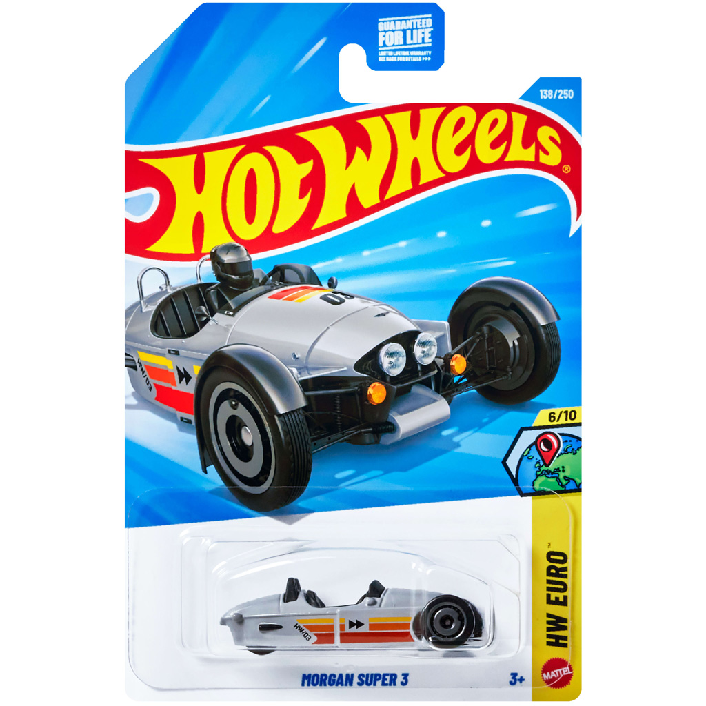 imagen de Hot Wheels: Morgan Super 3 coche de juguete plateado 1/64 – Mattel 1