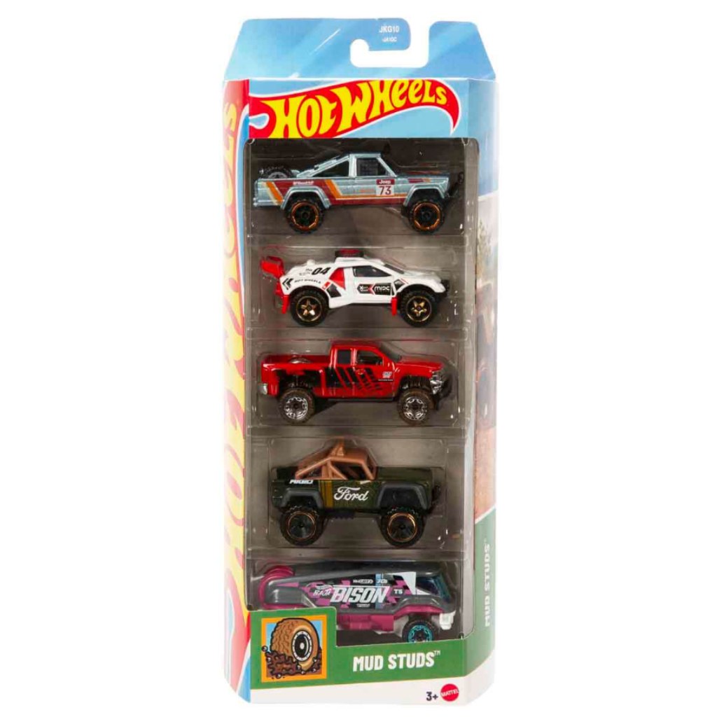 imagen de Hot Wheels: Mud Studs vehículos set de 5 coches - Mattel 1