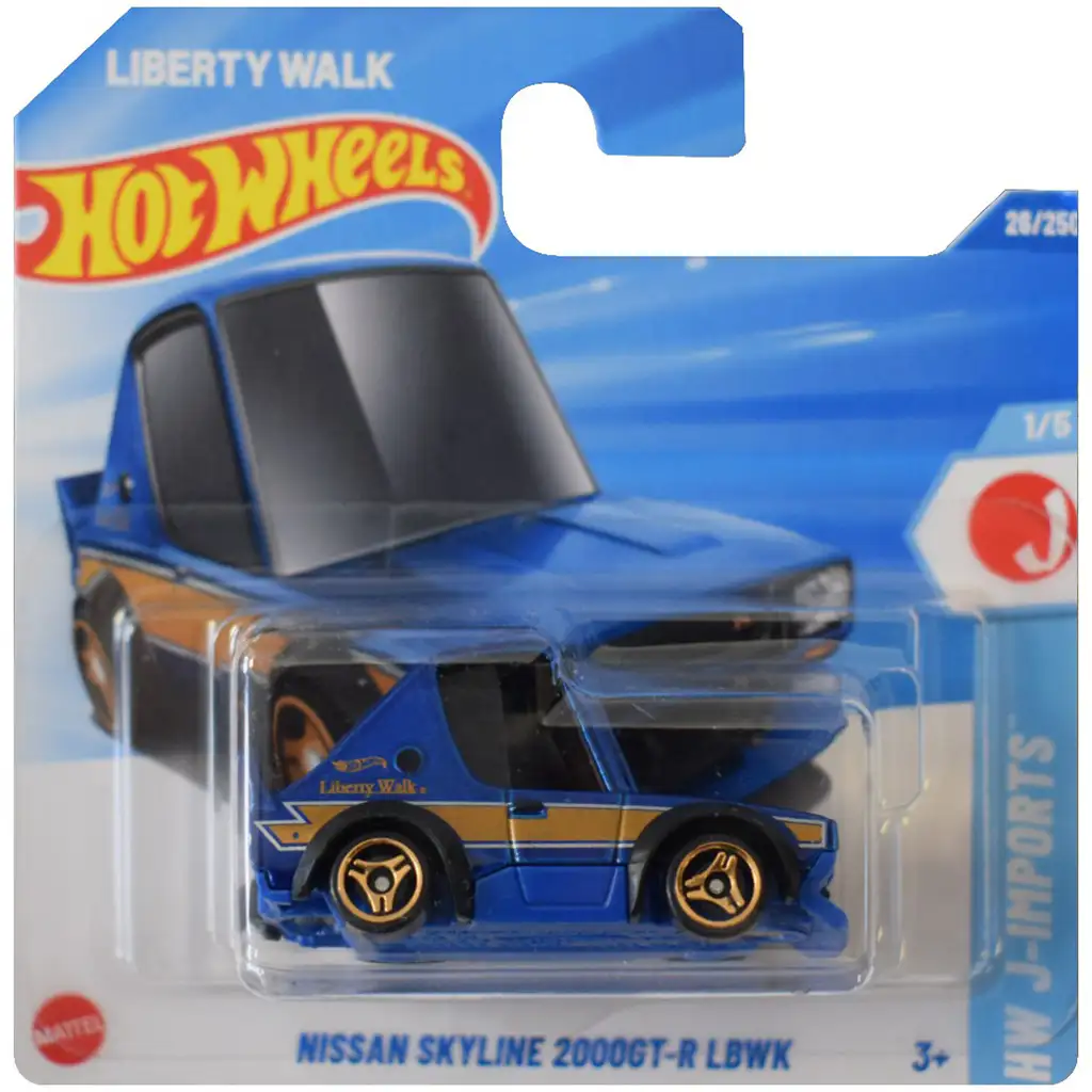 imagen de Hot Wheels: Nissan Skyline 2000GT-R LBWK coche pequeño azul 1/64 - Mattel 1