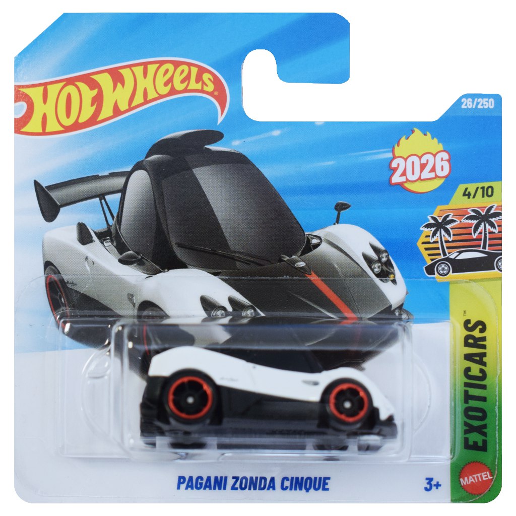 imagen de Hot Wheels: Pagani Zonda Cinque coche blanco 1/64 - Mattel 1