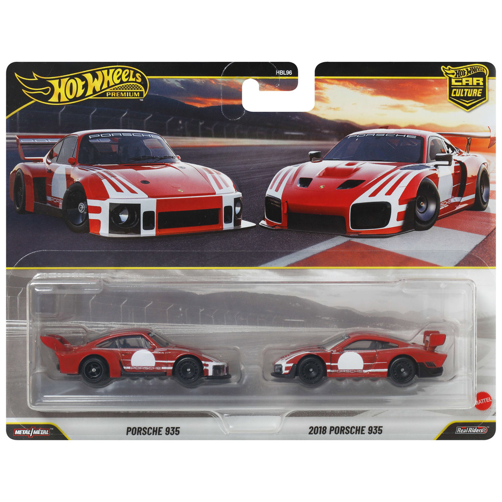 imagen de Hot Wheels: Paquete de 2 coches pequeños Deluxe Porsche 935 y 2018 Porsche 935 1/64 - Mattel 1