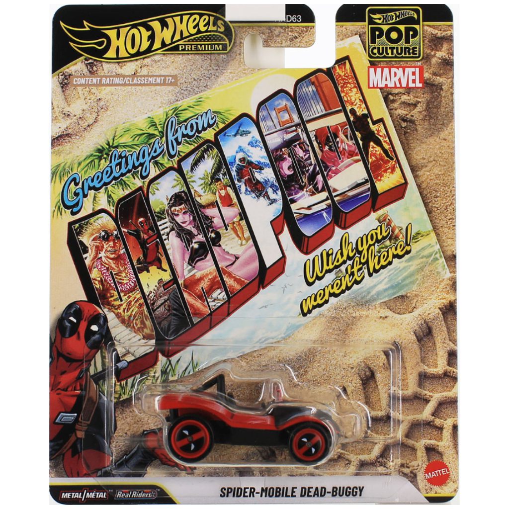imagen de Hot Wheels Pop Cultura Deadpool Spider-Mobile Dead-Buggy coche en miniatura 1/64 – Mattel 1