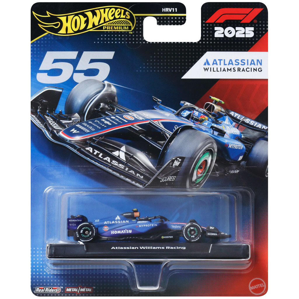 imagen de Hot Wheels Premium: Atlassian Williams Racing F1 Team #55 coche de Fórmula 1 1/64 - Mattel 1